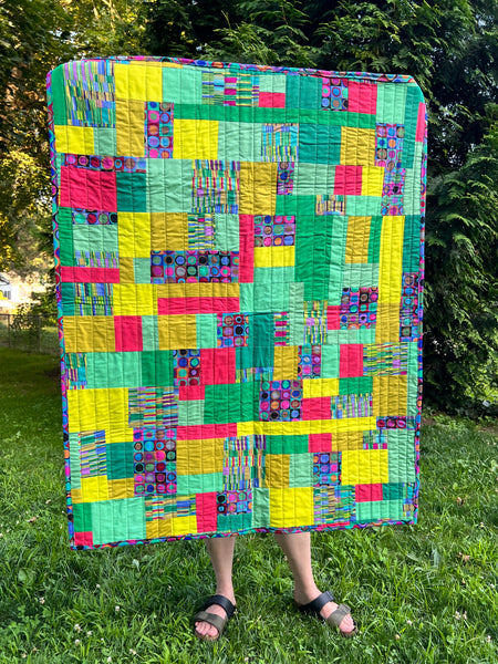PINKS and GREENS handmade quilt