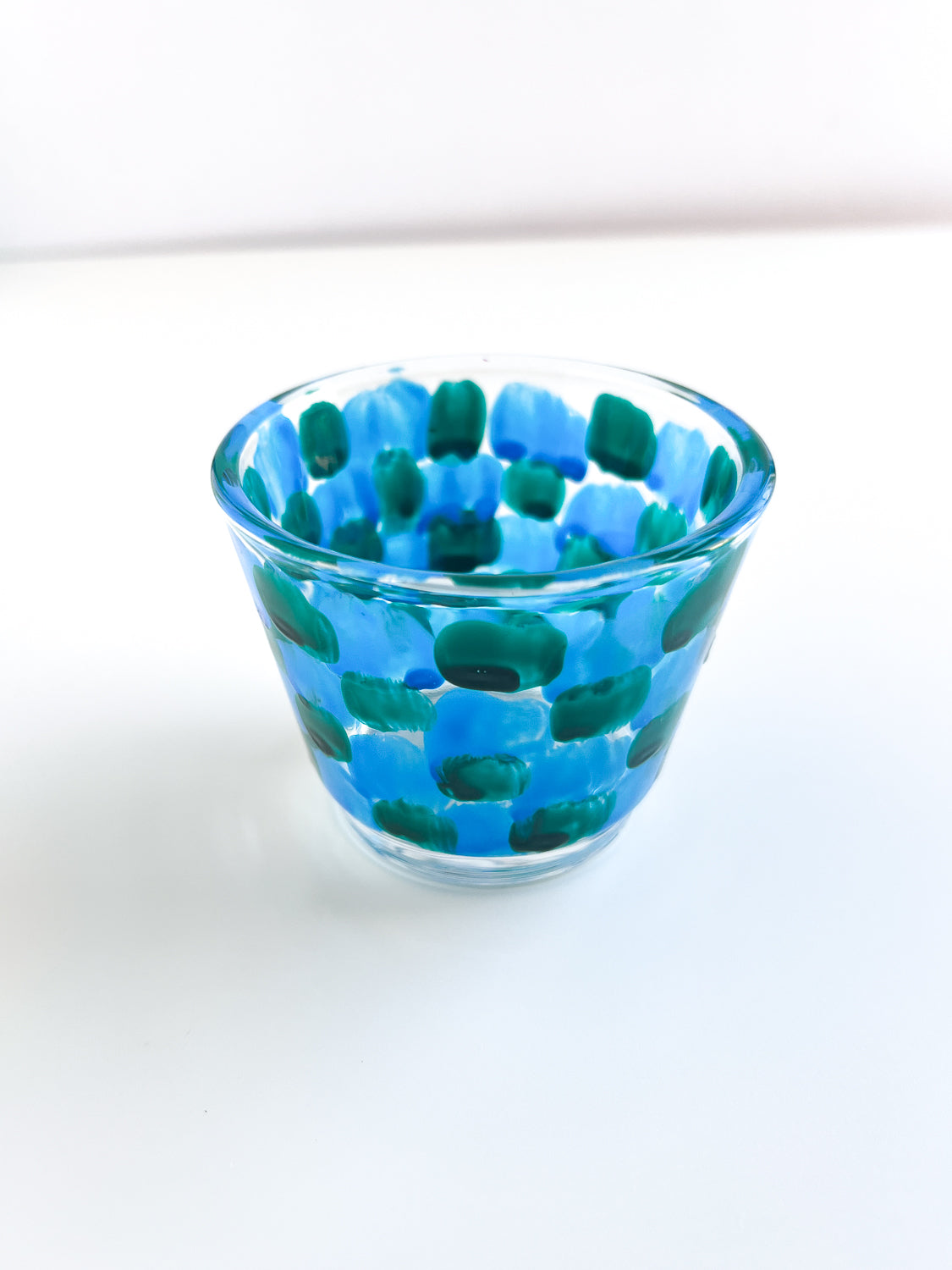 mug rug + handpainted glass no. 2