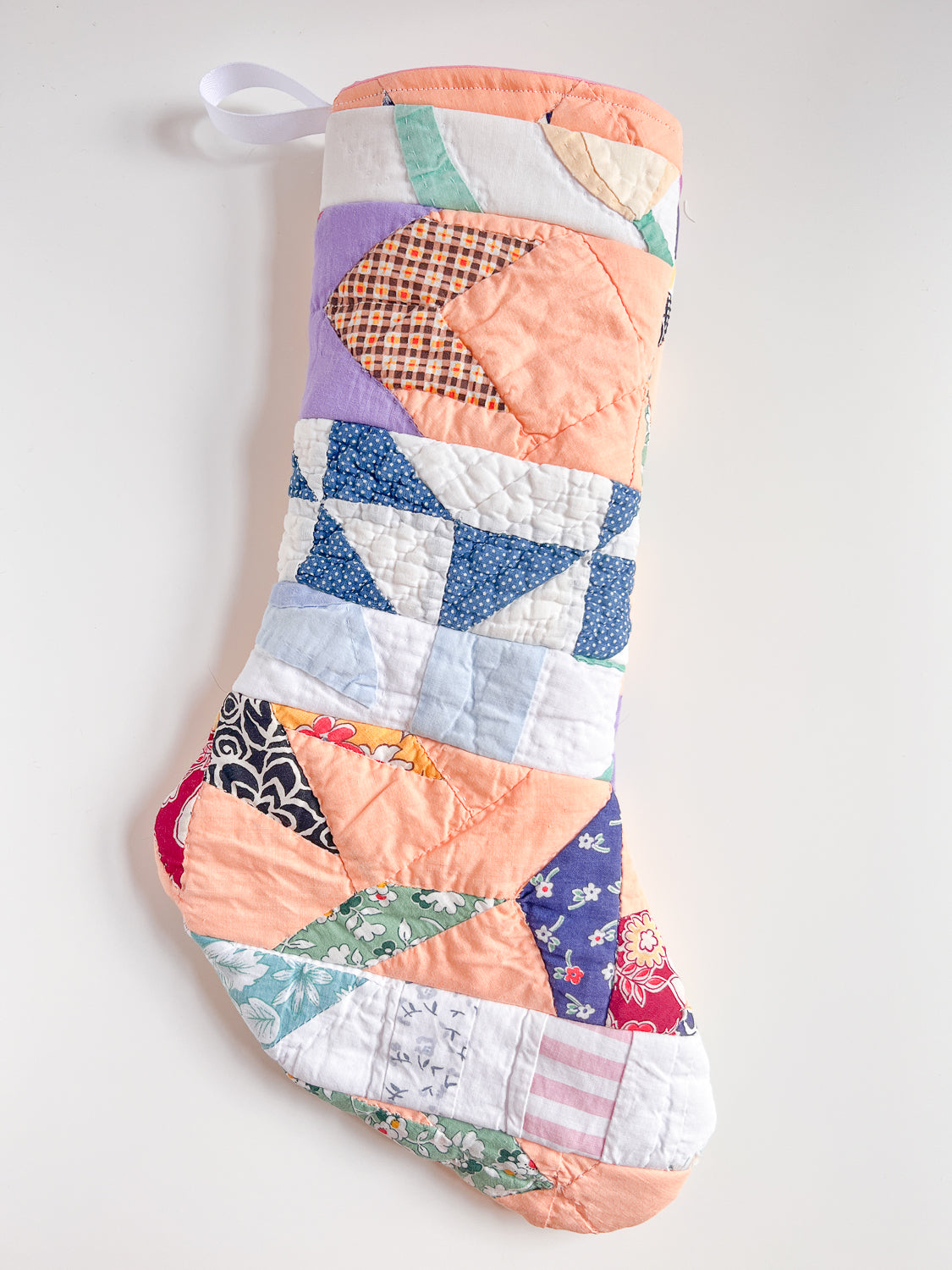 MISH MASH vintage quilt stocking no. 4