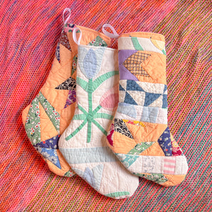 vintage quilt stockings
