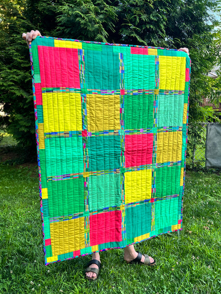 PINKS and GREENS handmade quilt