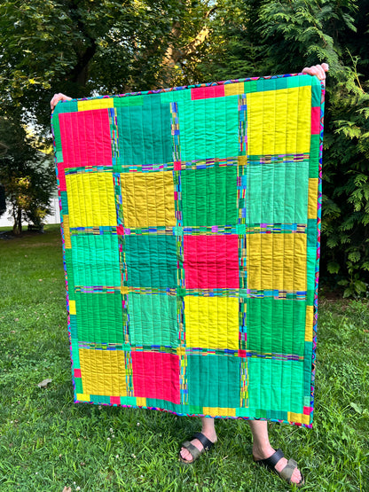 PINKS and GREENS handmade quilt