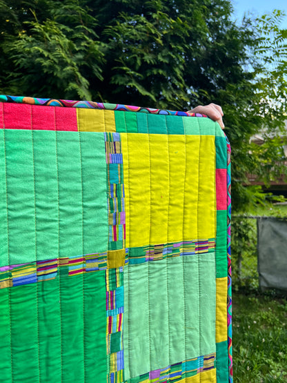 PINKS and GREENS handmade quilt