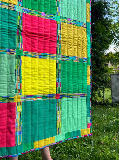 PINKS and GREENS handmade quilt