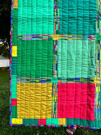 PINKS and GREENS handmade quilt