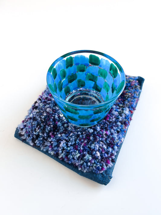 mug rug + handpainted glass no. 2