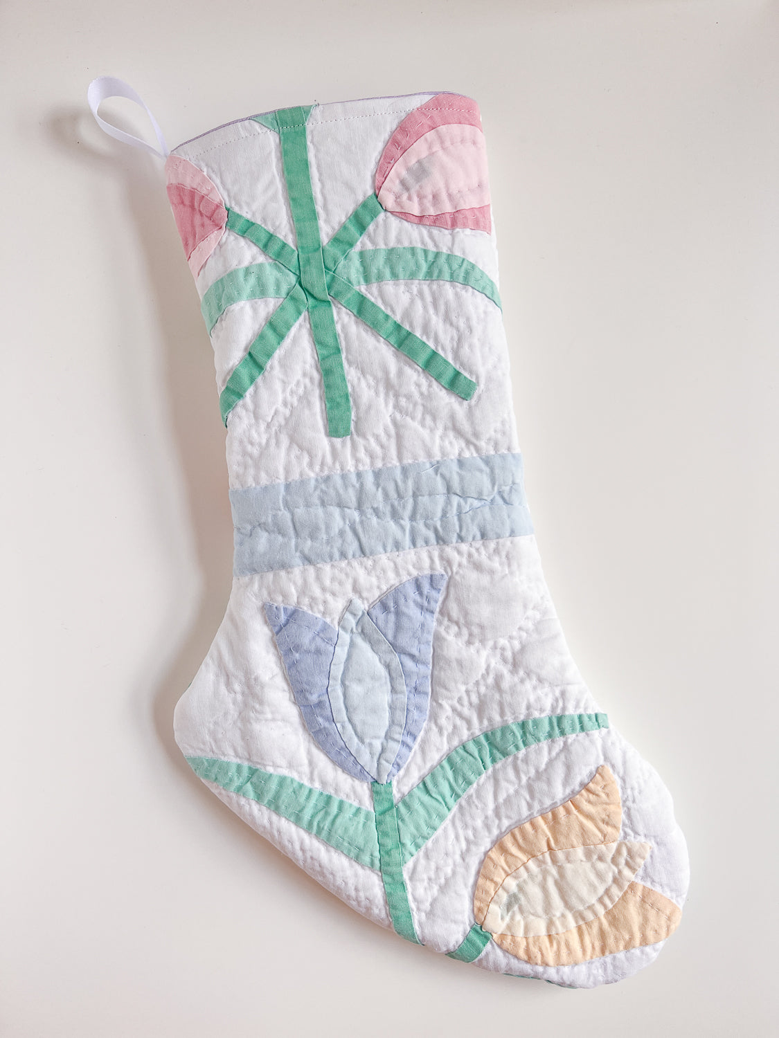 FLOWER POWER vintage quilt stocking no. 4