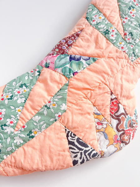 PEACHY KEEN vintage quilt stocking no. 1