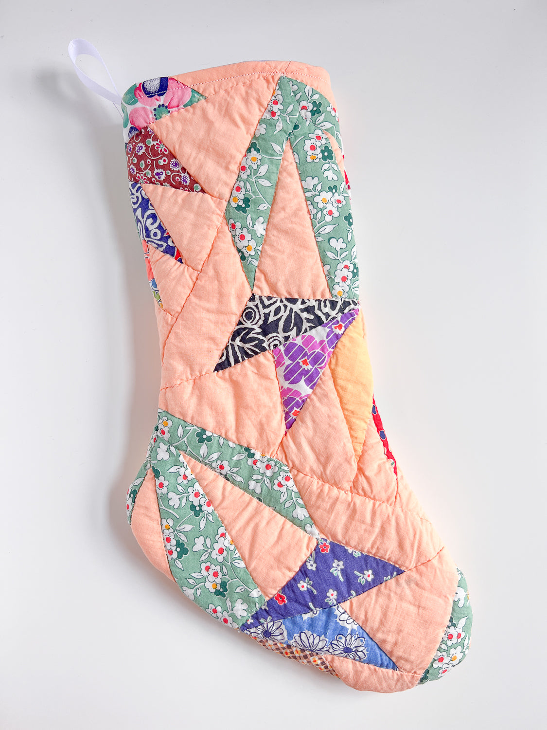 PEACHY KEEN vintage quilt stocking no. 2