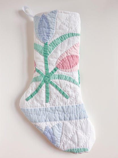 FLOWER POWER vintage quilt stocking no. 5