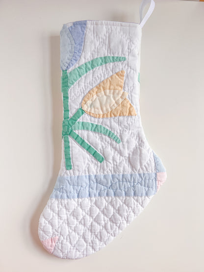 FLOWER POWER vintage quilt stocking no. 5