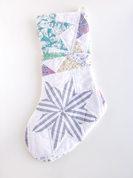 THE LAST STARS vintage quilt stocking