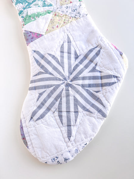 THE LAST STARS vintage quilt stocking