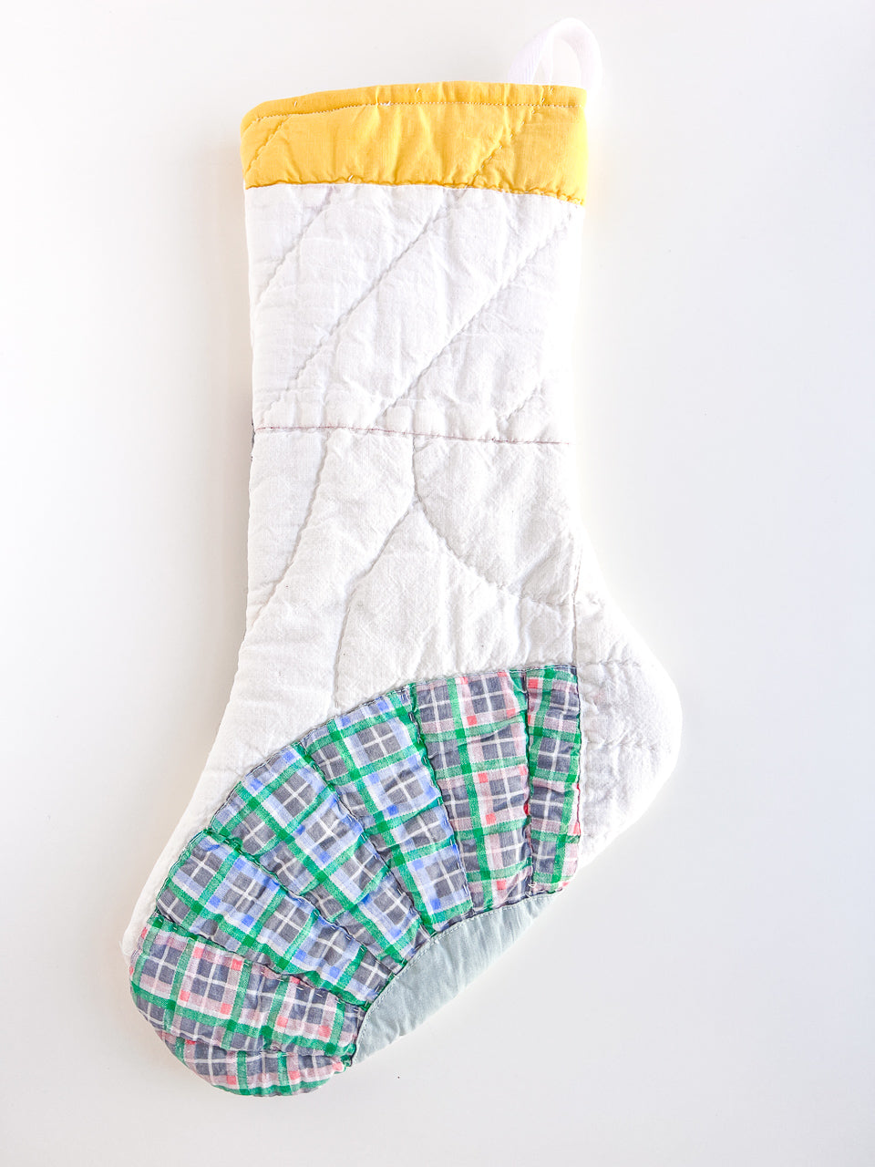 ABSTRACT PUFFY vintage quilt stocking