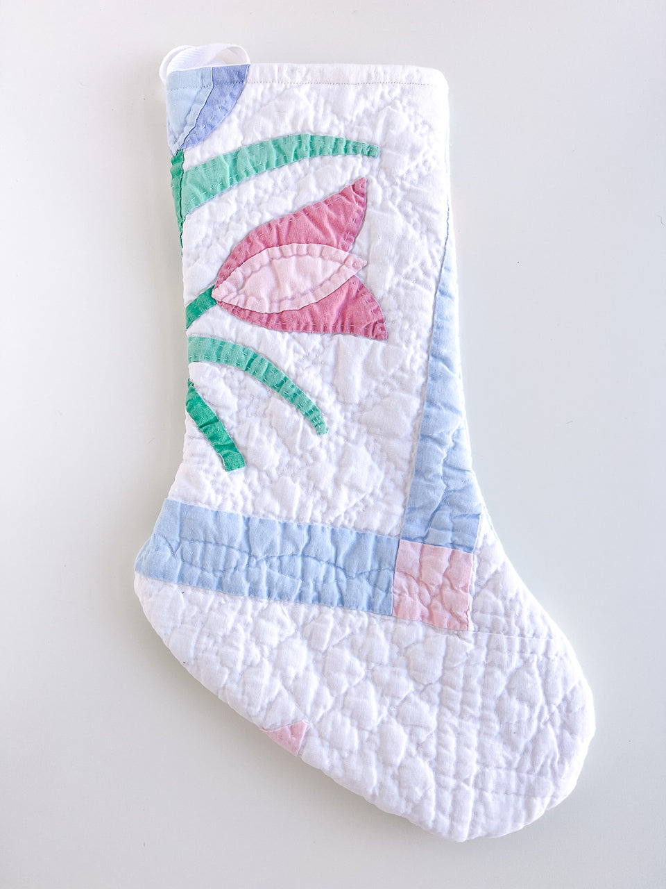 FLOWER POWER vintage quilt stocking no. 2