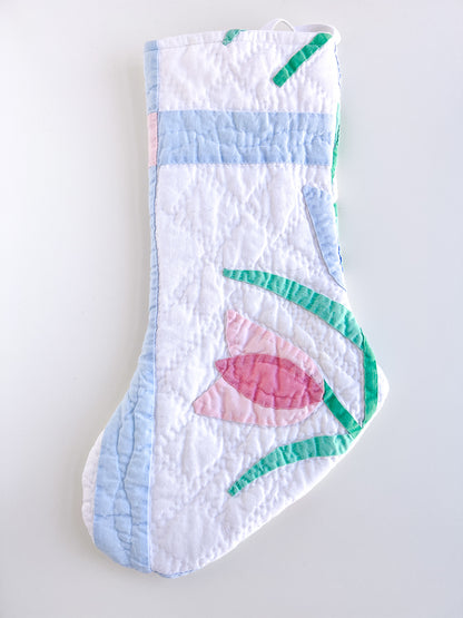 FLOWER POWER vintage quilt stocking no. 2