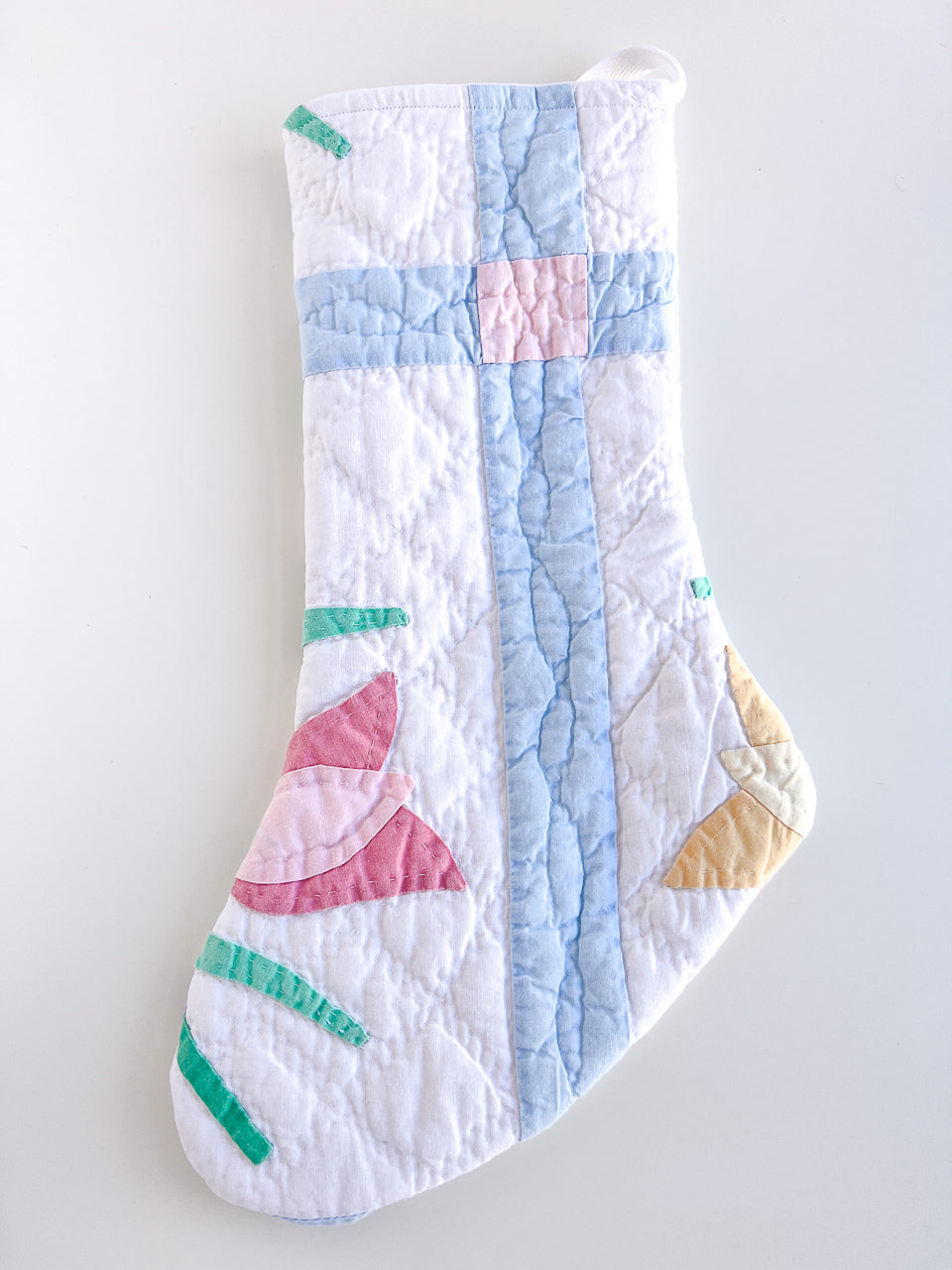 FLOWER POWER vintage quilt stocking no. 1