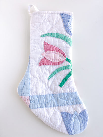 FLOWER POWER vintage quilt stocking no. 1