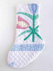 FLOWER POWER vintage quilt stocking no. 6