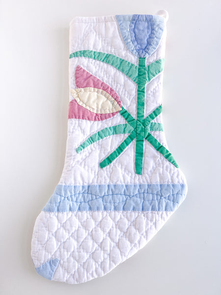 FLOWER POWER vintage quilt stocking no. 6