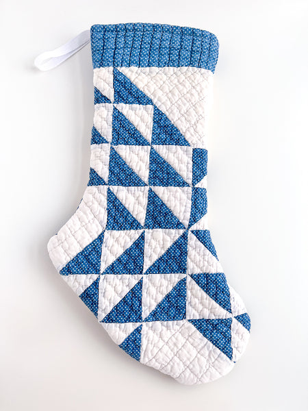 HALF N HALF vintage quilt stocking no. 2