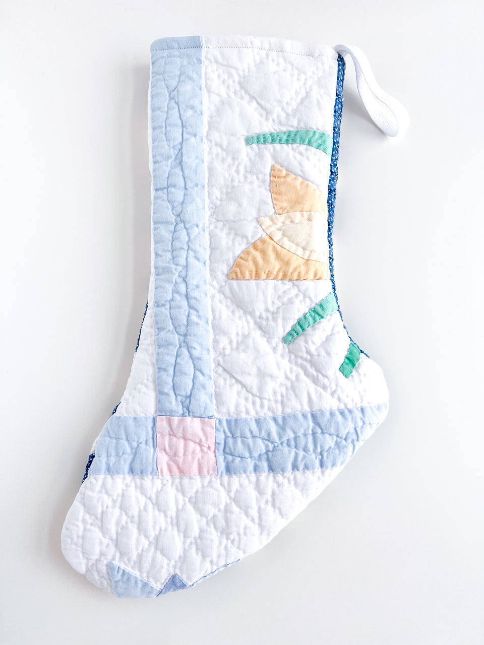 HALF N HALF vintage quilt stocking no. 4
