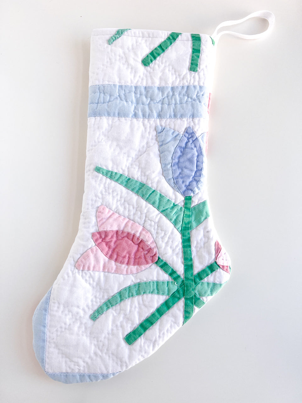FLOWER POWER vintage quilt stocking no. 1