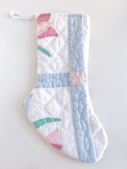 FLOWER POWER vintage quilt stocking no. 3